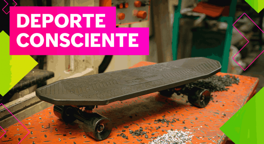 ¿Alguna vez te imaginaste montar un skate hecho con materiales reciclados? 